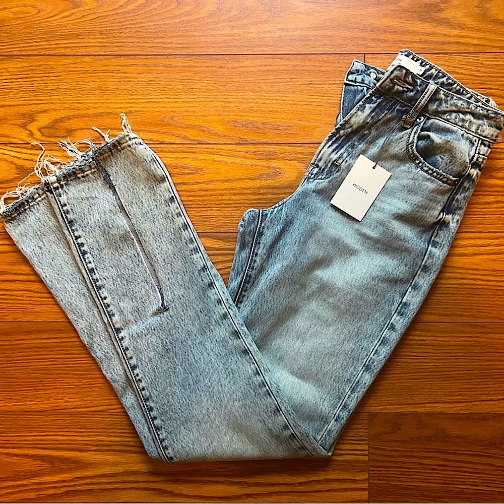 Hidden Jeans: designer high rise with front slit